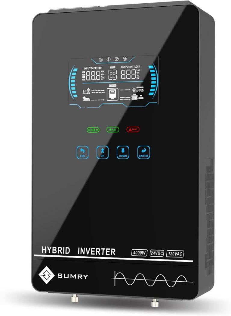 Amazon.com: SUMRY Hybrid Solar Inverter, 4000W DC 24V to AC 120V Pure Sine Wave Power Converter, Glass Top Cover with LCD Display, 140A MPPT Charge Controller, Supports Battery-Less or AGM Lithium Battery : Patio, Lawn & Garden