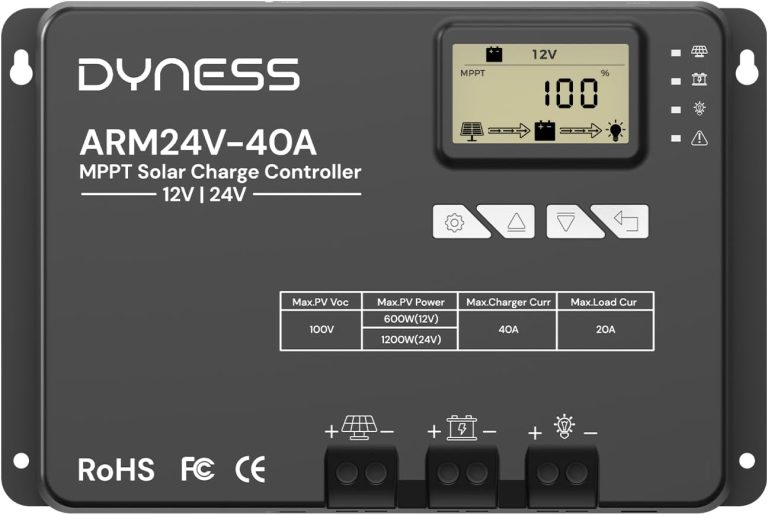 Amazon.com : Dyness 40A 12V/24V Auto MPPT Solar Charge Controller , APP Control & LCD Display, 40 Amp Solar Regulator for LiFePO4/AGM/Gel/FLD/SLD Batteries – RV, Marine, Off-Grid Systems : Patio, Lawn & Garden