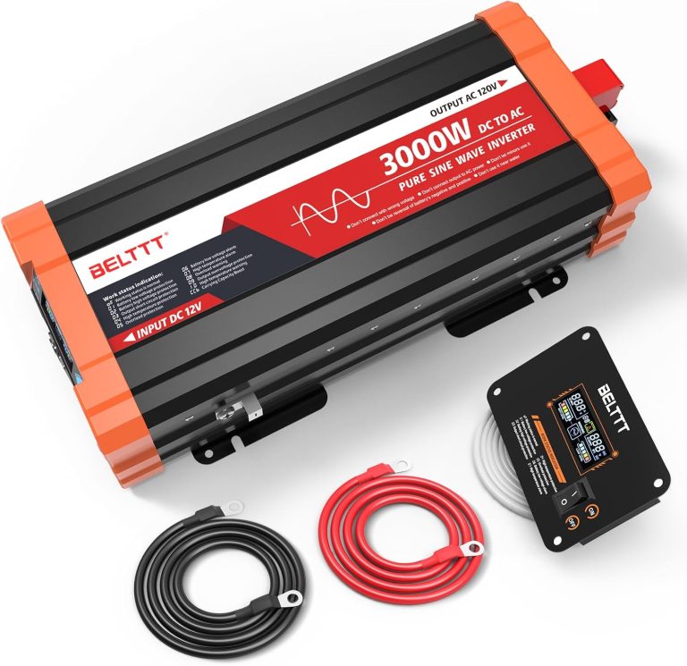Amazon.com: BELTTT 3000W Pure Sine Wave Inverter 12V DC to 120V AC for Solar, Off-Grid, RV, Truck, Home, Power Inverter with Dual AC, 20A Socket, 5V 2.1A USB, Hardwire Port, Remote Controller 23Ft Cable : Patio, Lawn & Garden