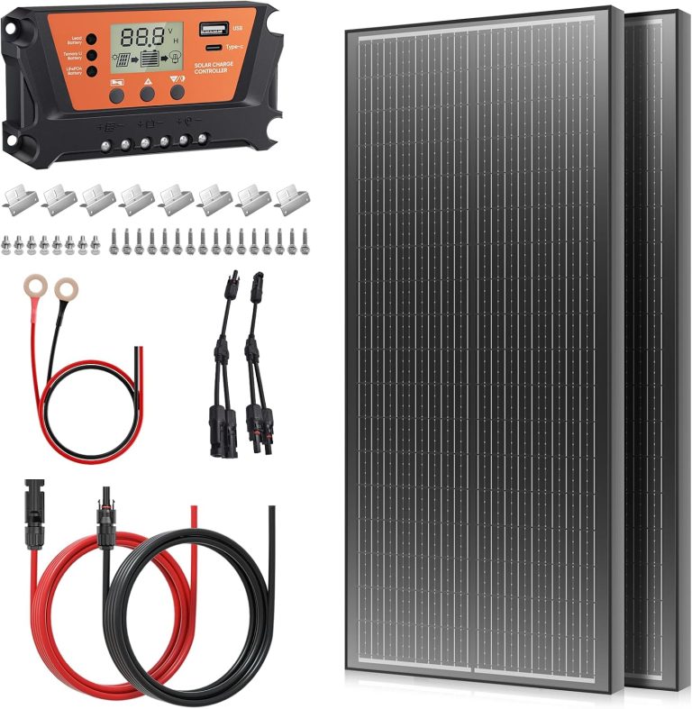 Amazon.com : Rvpozwer 200 Watt Solar Panel Kit,12V/24V/100W*2 Monocrystalline PV Module,30A Charge Controller,High Efficiency PV Module for RVs, Rooftops, Caravans and Off-Grid Systems (2x100W kit) : Patio, Lawn & Garden