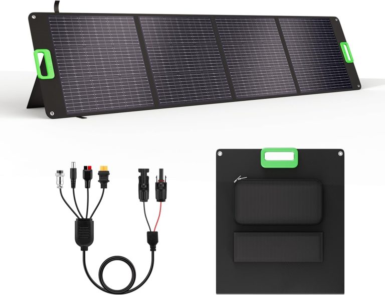Amazon.com : 200W Portable Solar Panel for Power Station, Foldable Solar Charger w/ 4 Kickstands, IP65 Waterproof Solar Panel Kit w/DC XT60 Anderson Aviation Output for Outdoor RV Camper Blackout : Patio, Lawn & Garden