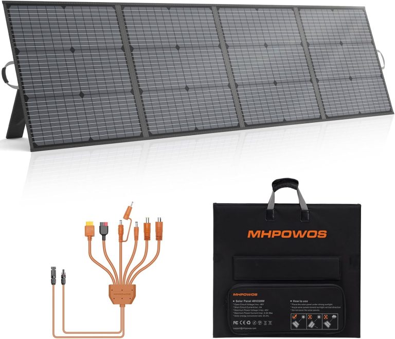Amazon.com : Portable Solar Panel 220W 40V Monocrystalline Foldable Solar Panels Charger Power Backup, IP67 Waterproof Durable for Power Station RV Camping Off Grid Fishing : Patio, Lawn & Garden