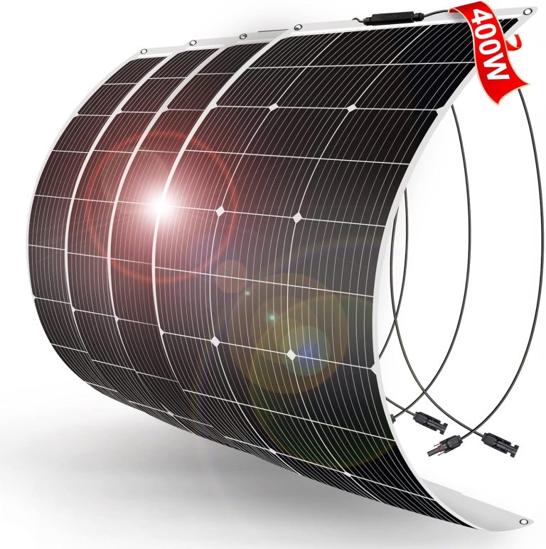 Amazon.com : DOKIO 400W (4×100W) Flexible Solar Panels 18V Monocrystalline for 12V Battery Charging, Semi-Flexible ETFE Lightweight with MC4, Expandable for RV Marine Camper Van Trailer Off-Grid Systems : Patio, Lawn & Garden