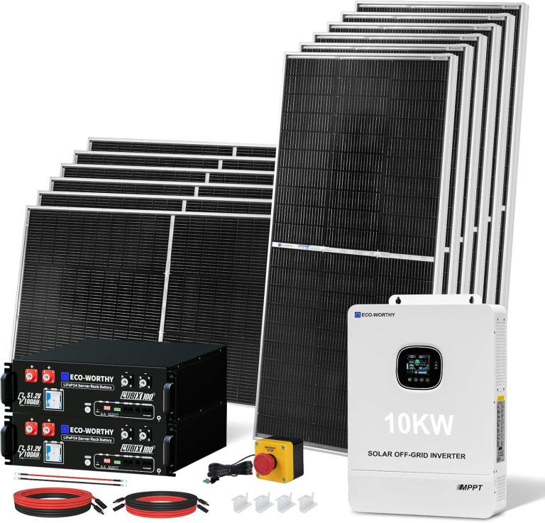 Amazon.com: ECO-WORTHY 10KW Output 9.36KWH Off Grid Solar System Complete Kit for Home:12pcs 195W Solar Panels(2340W)+10KW 120V/240V Inverter (UL 1741)+ 2pcs 48V 100AH Lithium Batteries(UL 1973&UL 9540A) : Toys & Games